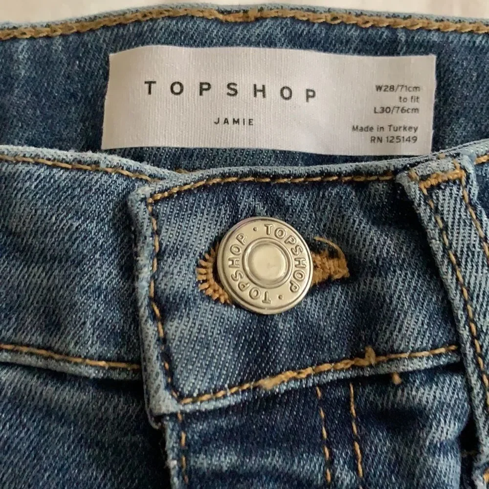 Top shop blue skinny jeans